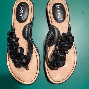b.o.c. Black Floral Women's Sandals